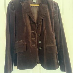 Ann Taylor Dark Brown Velvet Blazer